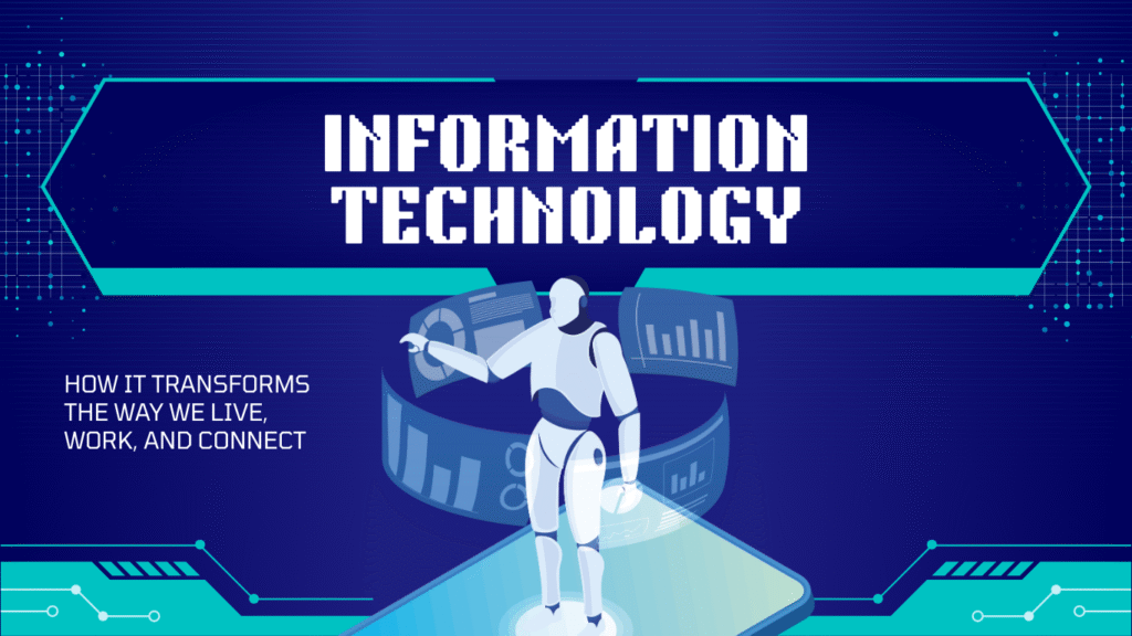 Current image: Diagram showing how information technology works: input, processing, storage, output, communication, security, feedback loop